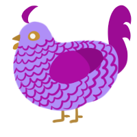 A lilac and plum chicken with a lace pattern