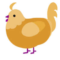 A orange and honey chicken with a head pattern