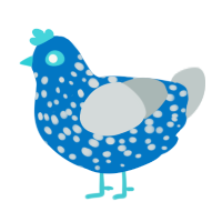 GetInto Hypnosis Mic, a sapphire and silver chicken with a speckle pattern