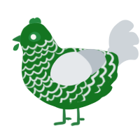 A leaf and mist chicken with a lace pattern