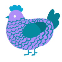Lavender Miku, a lilac and sea chicken with a lace pattern