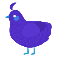 NEO, a indigo chicken with a lace pattern