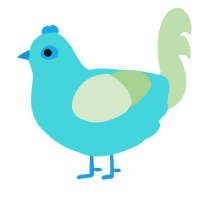 A aqua and gluppy chicken