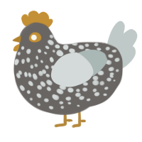 New Year smog, a grey and silver chicken with a speckle pattern