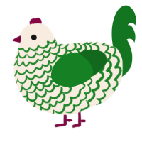 (unnamed), a cream and leaf chicken with a lace pattern