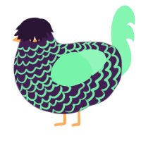 Poltergeist, a gluppy and wine chicken with a lace pattern