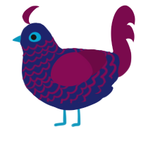 Frostbitten, a navy and wine chicken with a lace pattern