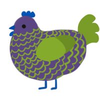 the jonkster, a overcast and chartreuse chicken with a lace pattern
