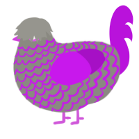 A ash and amethyst chicken with a lace pattern