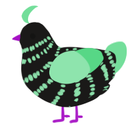 A sable and spring chicken with a bar pattern