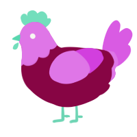 (unnamed), a maroon and orchid chicken with a head pattern