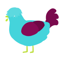A aqua and wine chicken