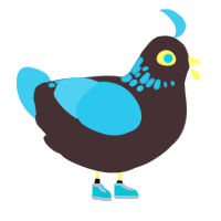 Major, a silver and russet chicken with a neck-speckle pattern