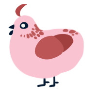 A rose and red chicken with a neck-speckle pattern