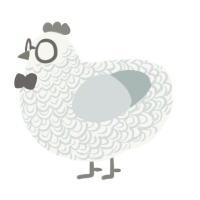 GreyMon, a white and silver chicken with a double-lace pattern