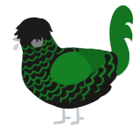 A sable and leaf chicken with a lace pattern
