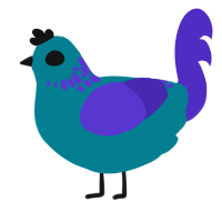 (unnamed), a sea and indigo chicken with a neck-speckle pattern