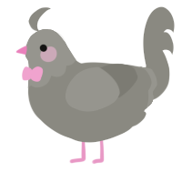 weird dog, a ash chicken with a head pattern