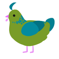 Lilypad, a chartreuse and sea chicken with a neck-speckle pattern