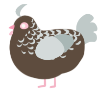 A bark and silver chicken with a half-lace pattern