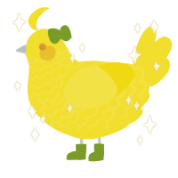 Lemon, a yellow chicken with a lace pattern