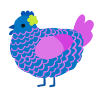 蓝莓, a sapphire and orchid chicken with a lace pattern