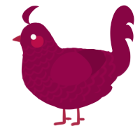 Holly Bush, a maroon chicken with a lace pattern