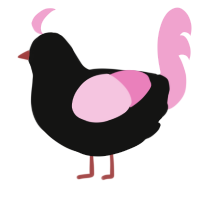 Night Bloom, a black and pink chicken