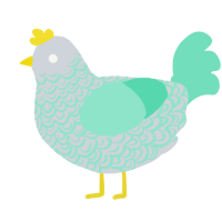 Miya, a mist and mint chicken with a double-lace pattern