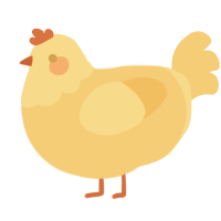 Pooh, a honey chicken with a head pattern