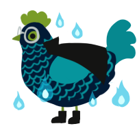 Nox Aeris, a tumblr and teal chicken with a lace pattern