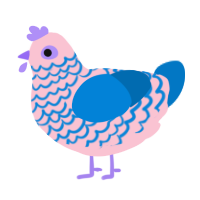(unnamed), a rose and sapphire chicken with a lace pattern
