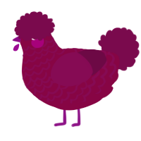 A maroon and wine chicken with a lace pattern