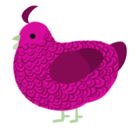 A fuchsia and wine chicken with a double-lace pattern