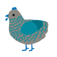 A ash and sea chicken with a lace pattern