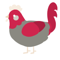 A ash and crimson chicken with a head pattern