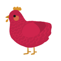 honeycrisp, a crimson chicken with a lace pattern
