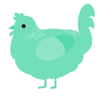 Soap Bubble, a mint chicken with a neck-speckle pattern