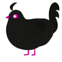 (unnamed), a sable and black chicken with a speckle pattern