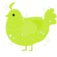 A lime chicken with a speckle pattern