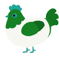 Wily Joker, a white and leaf chicken with a head pattern