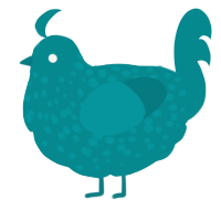 S-teal My Heart, a teal chicken with a speckle pattern