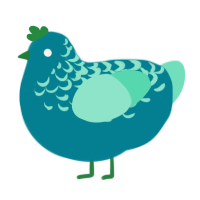 A sea and mint chicken with a half-lace pattern