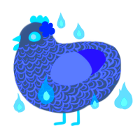 Eternity, a grey and lilac chicken with a double-lace pattern
