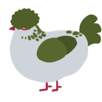 A mist and olive chicken with a neck-speckle pattern