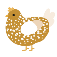 Whipped Honey, a gold and cream chicken with a speckle pattern