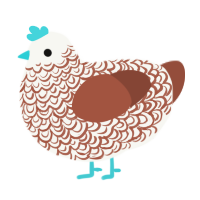 A white and russet chicken with a double-lace pattern