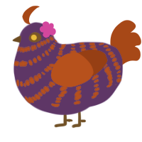 A overcast and russet chicken with a bar pattern