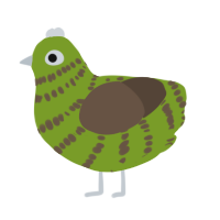 Enos, a chartreuse and bark chicken with a bar pattern