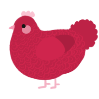 Spicy, a crimson chicken with a double-lace pattern